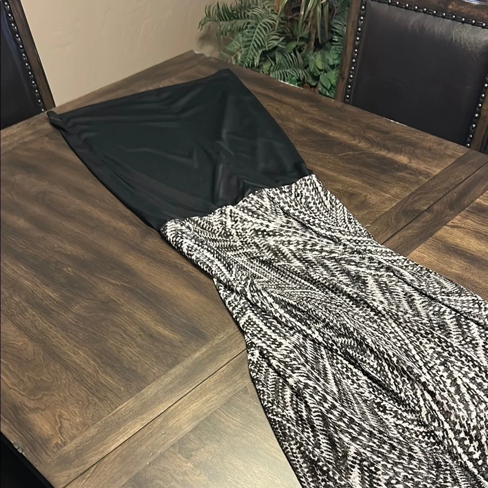 Bobeau Black & White Partially Lined Maxi Skirt - Picture 10 of 10